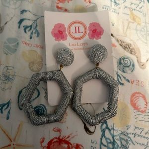 Lisi Lerch silver Elliot disco earrings NWT